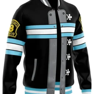 Company 8 Fire Force Black Varsity Jacket For Sale