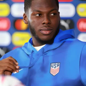 Copa America USA 2024 Yunus Musah Blue Fleece Hoodie