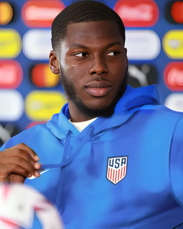 Copa America USA 2024 Yunus Musah Blue Fleece Hoodie