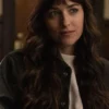 Dakota Johnson Am I OK Varsity Black Jacket