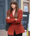 Dakota Johnson Materialists Red Blazer