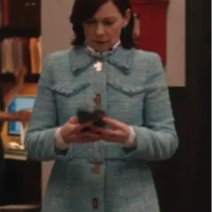 Elsbeth Tascioni Belted Blue Tweed Coat