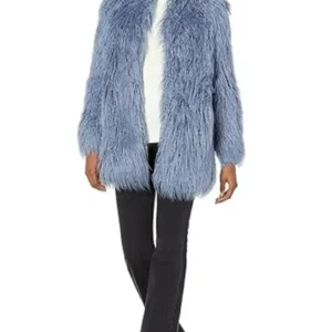 Emily Carey Geek Girl Blue Fur Coat