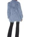 Emily Carey Geek Girl Blue Fur Coat Back