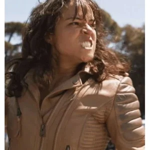 Fast X 2023 Michelle Rodriguez Brown Leather Jacket