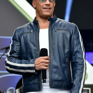 Fast and Furious 9 Vin Diesel Blue Leather Jacket