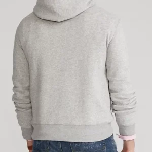 Grey Preppy Bear Pullover Hoodie