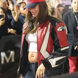 Hailey Bieber Billie Eilishs Concert Leather Jacket