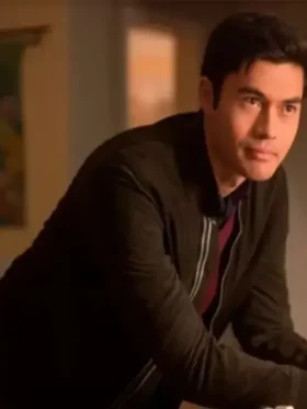 Henry Golding A Simple Favor Black Bomber Jacket For Sale