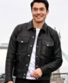 Henry Golding The Ministry Black Leather Jacket
