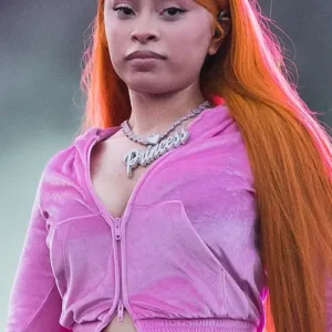 Ice Spice Pink Crop fellce Jacket