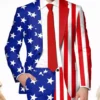Independence Day July 4th One Button Closure Suit Jacket On Sale