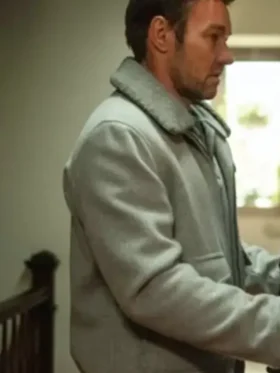 Jason Dessen Dark Matter 2024 Gray Shearling Jacket For Sale