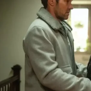 Jason Dessen Dark Matter 2024 Gray Shearling Jacket For Sale