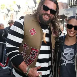 Jason Momoa The Bikeriders 2024 Premiere Brown Vest