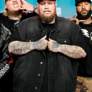 Jelly Roll Visits SiriusXM Black Denim Vest