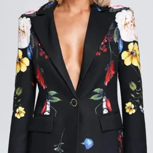 Jill Marie Jones The Chi S06 Black Printed Blazer For Women