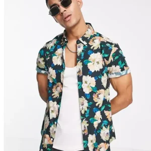 Joel Kim Booster Loot S02 Stretch Black Floral Shirt