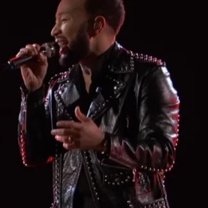 John Legend The Voice S25 Finale Black Studded Jacket 