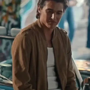 Liam Woodrum Geek Girl Brown Bomber Jacket