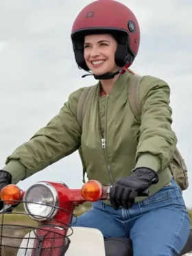 Margaret Clunie For Love and Honey 2024 Green Bomber Jacket