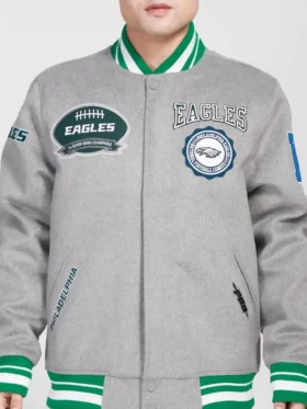 Philadelphia Eagles Heather Wool Varsity Jacket