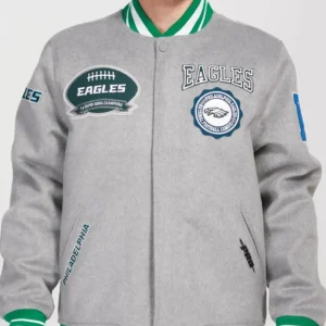 Philadelphia Eagles Heather Wool Varsity Jacket
