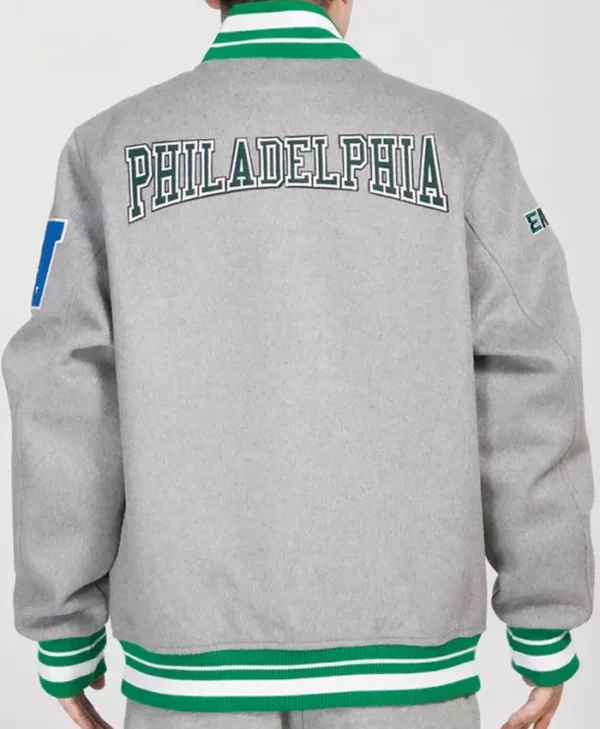 Philadelphia Eagles Heather Wool Varsity Jacket Back