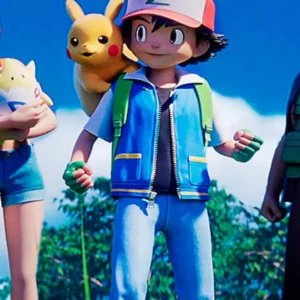 Pokemon Ash Ketchum Blue Leather Jacket