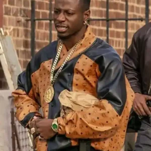 Power Book III Raising Kanan Orange and Black Leather Jacket