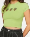 Pretty Little Liars Summer School S02 Minnie Honrada Green Strawberry Shirt