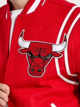 Red Chicago Bulls 6x Champs Varsity Jacket