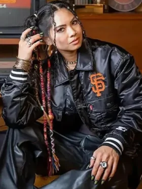 San Francisco Giants Levis x Starter Black Satin Varsity Jacket
