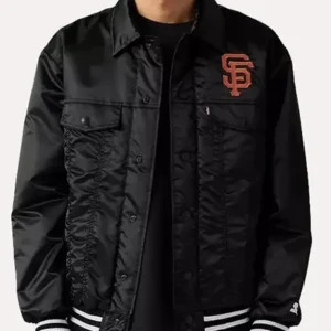 San Francisco Giants Levis x Starter Black Varsity Jacket