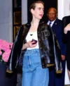 Sarah Paulson Met Gala After Party 2024 Black Leather Jacket