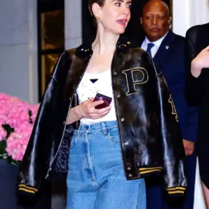 Sarah Paulson Met Gala After Party 2024 Black Leather Jacket