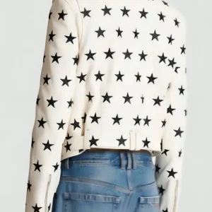 Shop E News Babyface Star Print Moto Leather Jacket