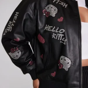 Shop Hello Kitty Bomber Leather Jacket