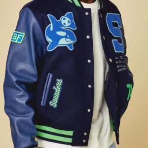 Shop LBF X Seattle Sounders Letterman Jacket