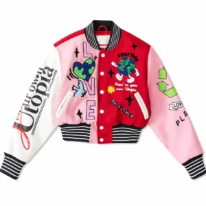Shop Planet Cropped Varsity Jacket