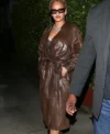 Shop Rihanna Epitome Of Chic Leather Trench Coat