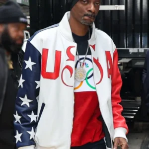 Shop Snoop Dogg U.S. 2024 Olympic Leather Bomber Jacket