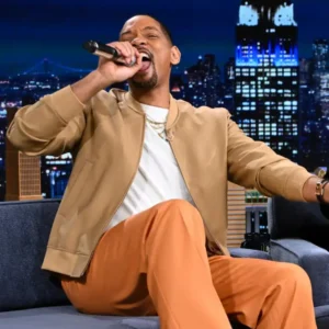 Shop The Tonight Show Starring Jimmy Fallon Will Smith Brown Jacket