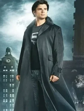Smallville Season 9 Tom Welling Black Trench Coat