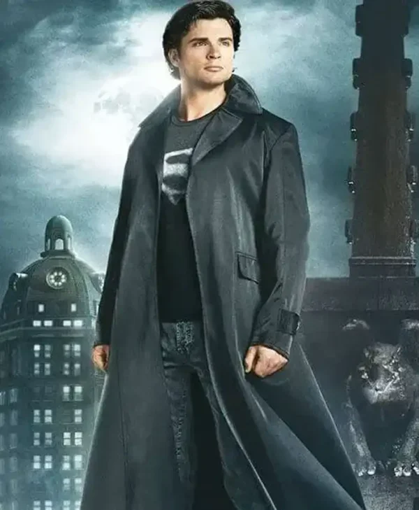 Smallville Season 9 Tom Welling Black Trench Coat