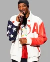 Snoop Dogg U.S. 2024 Olympic Leather Bomber Jacket On Sale