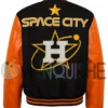 Space City Houston Astros Blue and Orange Varsity Jacket back