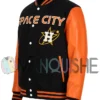 Space City Houston Astros Blue and Orange Varsity Jacket left