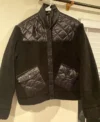 Tess Ross Blue Bloods S14 Black Shearling Jacket shoot front