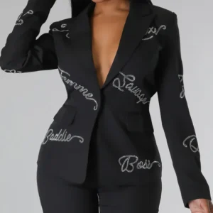 The Chi S06 Maisha Black Rhinestone Blazer